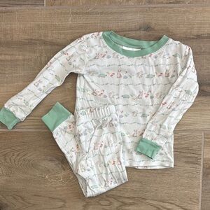 Lake pajamas - kids Green and White Pajama Set